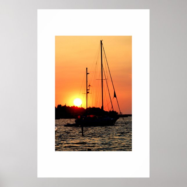 Ocracoke Harbor Sunset Poster (Framsidan)