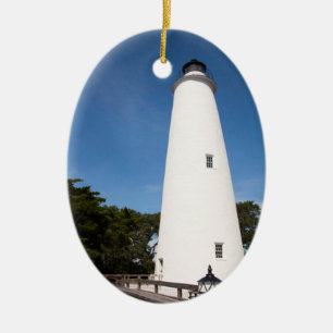 Ocracoke Island fyr Julgransprydnad Keramik