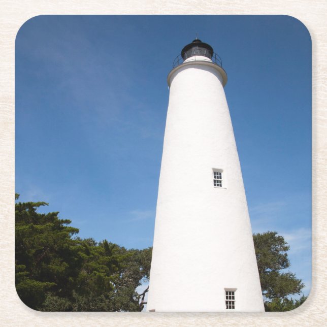 Ocracoke Island fyr Underlägg Papper Kvadrat (Framsidan)