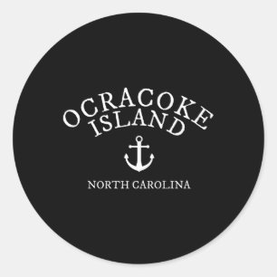 Ocracoke Island North Carolina Nautical Theme Runt Klistermärke