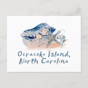 Ocracoke Island Seashells Vykort