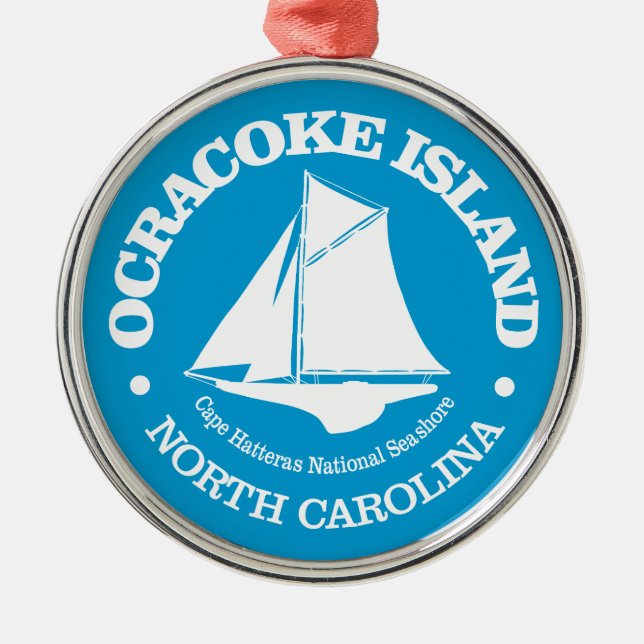 Ocracoke Island (slinga) Julgransprydnad Metall (Framsidan)
