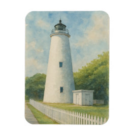 Ocracoke Lighthouse Akvarell Magnet