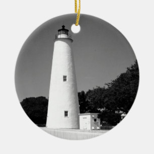Ocracoke Lighthouse Julgransprydnad Keramik