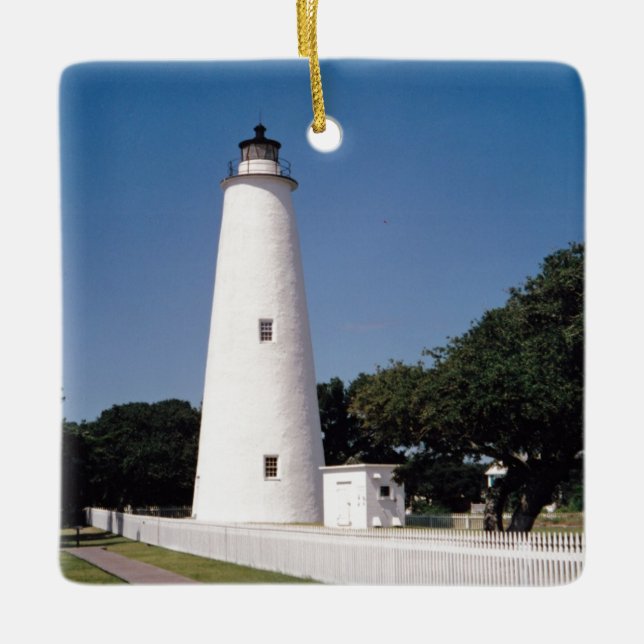 Ocracoke Lighthouse Julgransprydnad Keramik (Framsida)