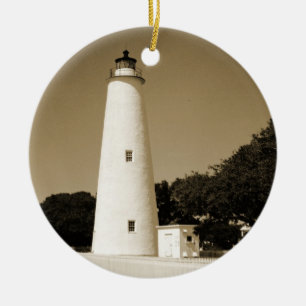 Ocracoke Lighthouse Julgransprydnad Keramik