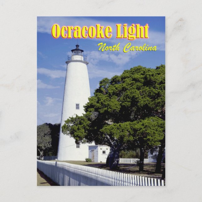 Ocracoke Lighthouse, North Carolina Vykort (Framsida)