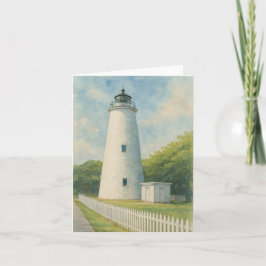 Ocracoke Lighthouse Watercolor Anteckningskort