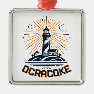 Ocracoke North Carolina fyr Sunrise Julgransprydnad Metall