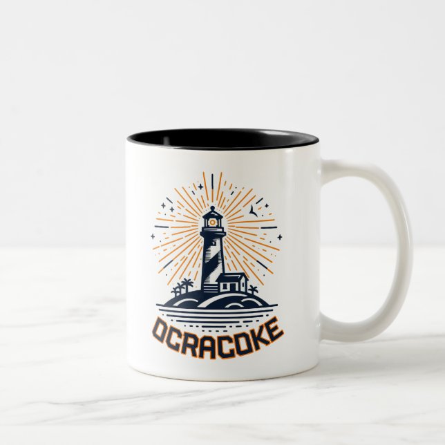Ocracoke North Carolina Lighthouse Sunrise Två-Tonad Mugg (Höger)