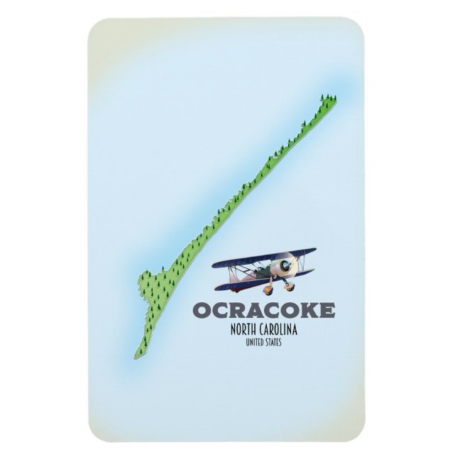 Ocracoke North Carolina USA karta Magnet (Vertikal)