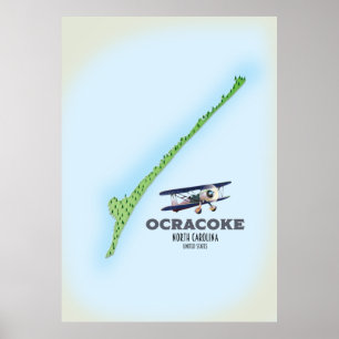Ocracoke North Carolina USA karta Poster