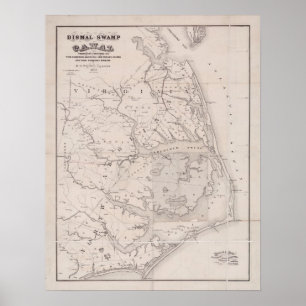Ocracoke Virginia 1867 antika karta Poster