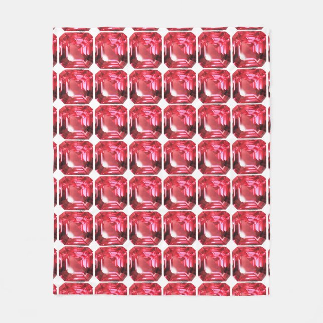 Octagonformad Ruby Gemstone juli Birthstone Red Fleecefilt (Framsidan)