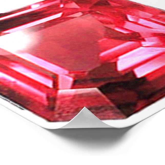 Octagonformad Ruby Gemstone juli Birthstone Red Poster (Hörn)