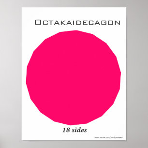 Octakaidecagon affisch av polygonen