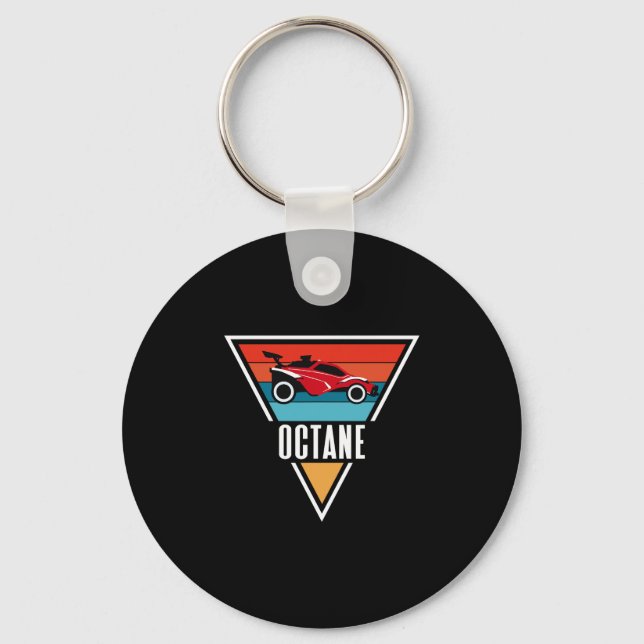 Octane Rocket Soccer Retro Solnedgång Distressed G Nyckelring (Framsida)