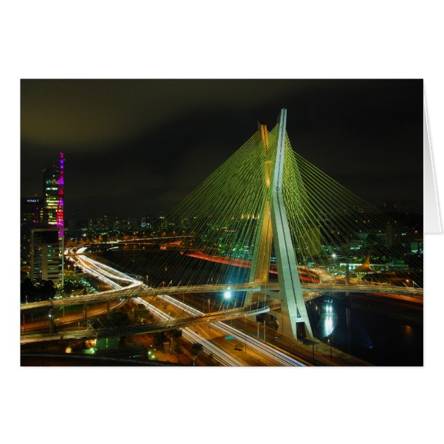 Octavio Frias de Oliveira bridge Sao Paulo Hälsningskort (Framsidan Horizontal)