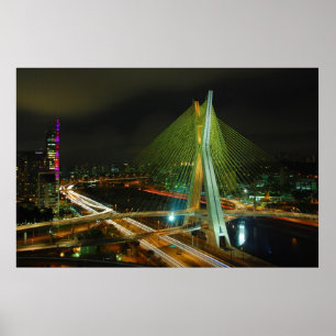 Octavio Frias de Oliveira bridge Sao Paulo Poster