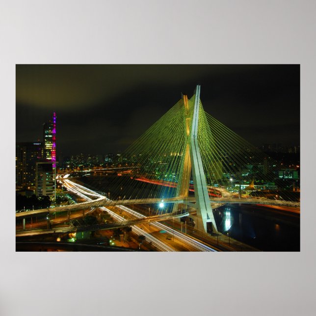 Octavio Frias de Oliveira bridge Sao Paulo Poster (Framsidan)