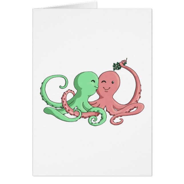 Octi Mistletoe Hälsningskort (Framsidan)