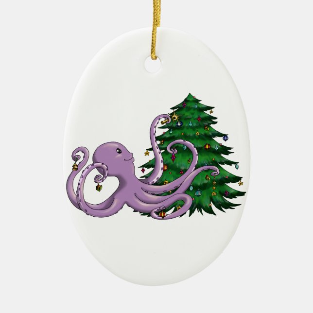 Octi träd julgransprydnad keramik (Framsidan)