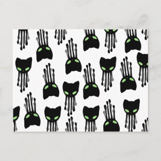 Octo-cat-octopus-cat-black-tenticles-mönster Vykort