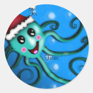 Octo Claus, gåvamärkre Runt Klistermärke