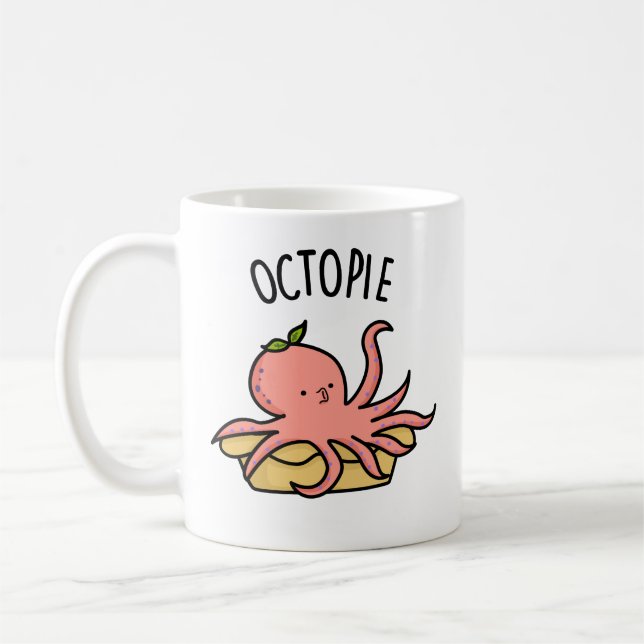 Octo-paj Funny Octopus Paj Pun Kaffemugg (Vänster)