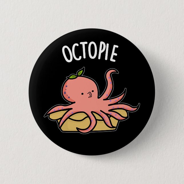 Octo-paj Funny Octopus Paj Pun Mörk BG Knapp (Framsida)
