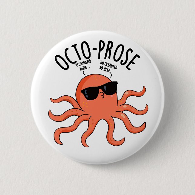 Octo-prosa Rollig Bläckfisk Puns  Knapp (Framsida)