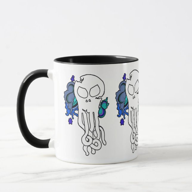 Octo Skull blått Mugg (Vänster)
