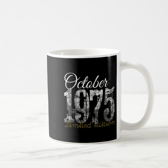 October 1975 Tee 50 Year Old Shirt 1975 50th Birth Kaffemugg (Höger)