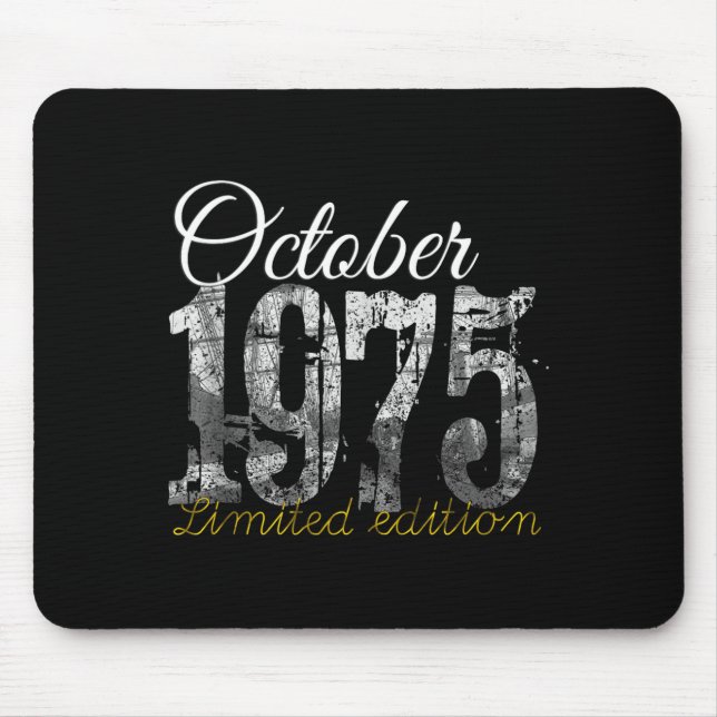 October 1975 Tee 50 Year Old Shirt 1975 50th Birth Musmatta (Framsidan)