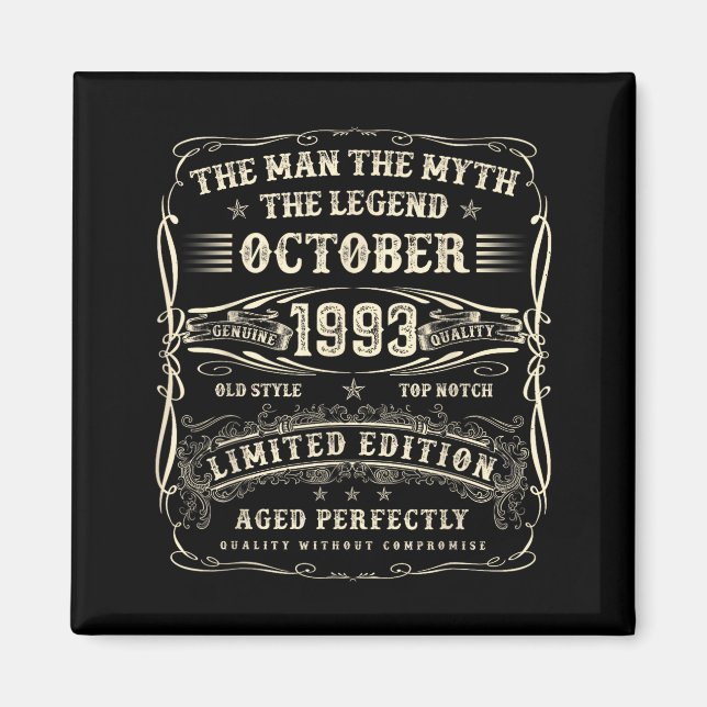 October 1993 32nd Birthday For Men 32 Year Old Bda Magnet (Framsidan)