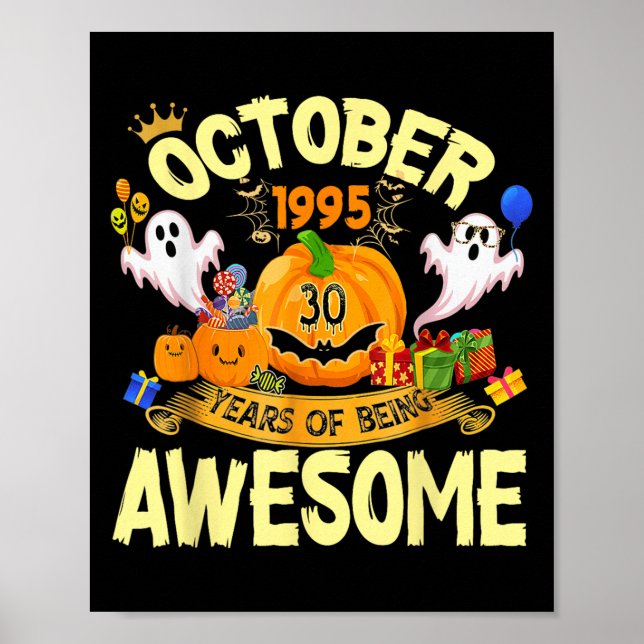 October 1995 30 Years Of Being Awesome Funny Hallo Poster (Framsidan)