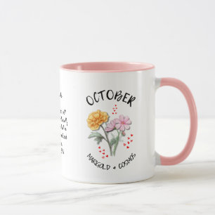 OCTOBER Birth Month Flower Custom Name Christian Mugg