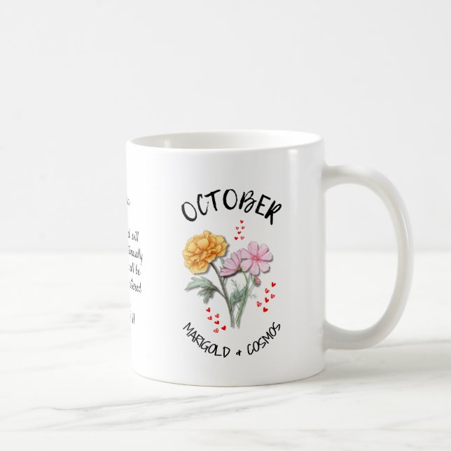 OCTOBER Birth Month Flower Personlig Christian Kaffemugg (Höger)