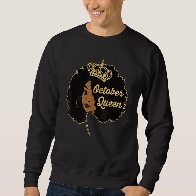 October Black Queen Shirt October Queen Lång Ärmad Tröja (Framsida)