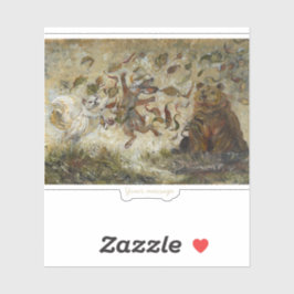 October Fun Whimsical Autumn Forest Animals  Klistermärken