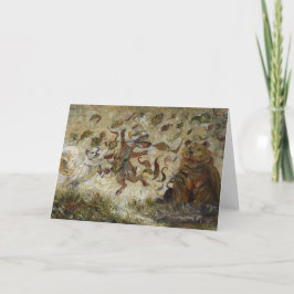 October Fun Whimsical Autumn Forest Animals  Kort