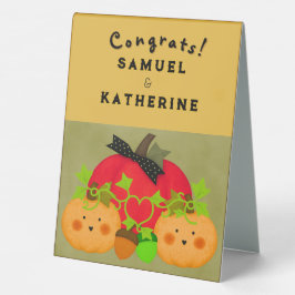 October Halloween Wedding Shower Table Tent Sign