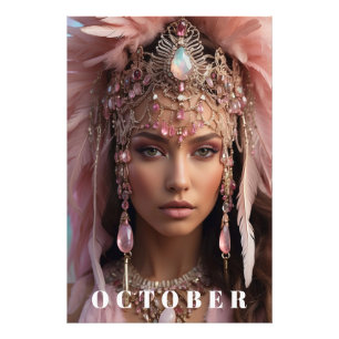 *~ OCTOBER Headdress TOURMALINE OPAL AP53 Fototryck