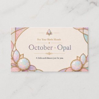October Opal Birthstone Shop Card Visitkort