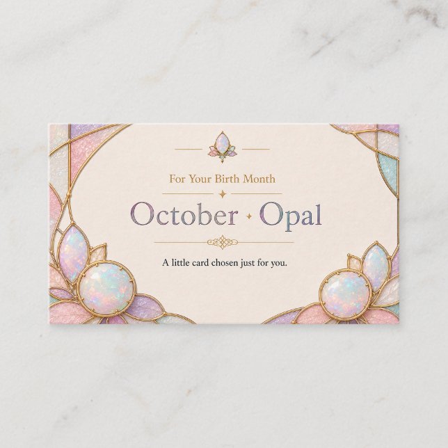 October Opal Birthstone Shop Card Visitkort (Skapare uppladdad)