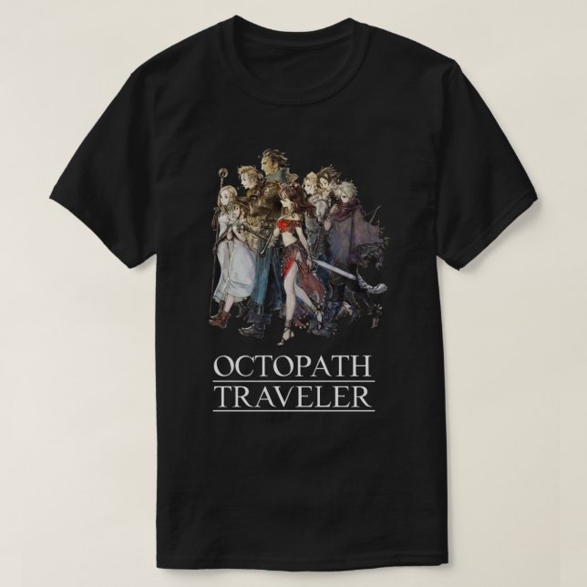 Octopath Traveler®  Travelers Logo [w White Text]  T Shirt (Design framsida)