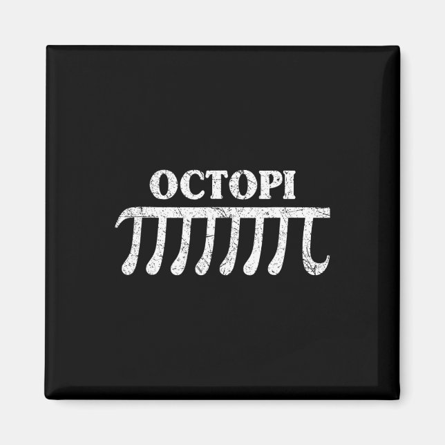 Octopi Funny Pi Gift för Pi Day Math Älskare Magnet (Framsidan)