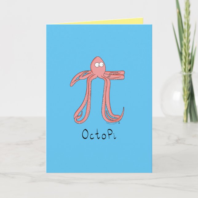 Octopi Octopus Pi Day Funny Greeting Card Kort (Framsida)