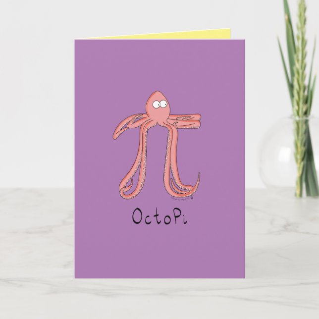 Octopi Octopus Pi Day Funny Greeting Card Kort (Framsida)