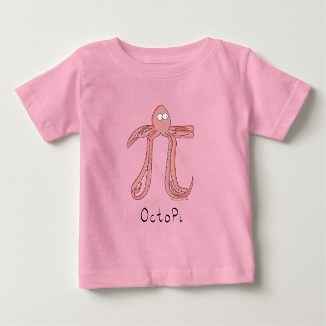Octopi Pi Cute Math Pi Day Baby T-Shirt (Framsida)